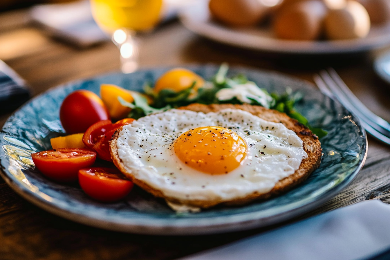 Eggs in a carton with a dairy-free label