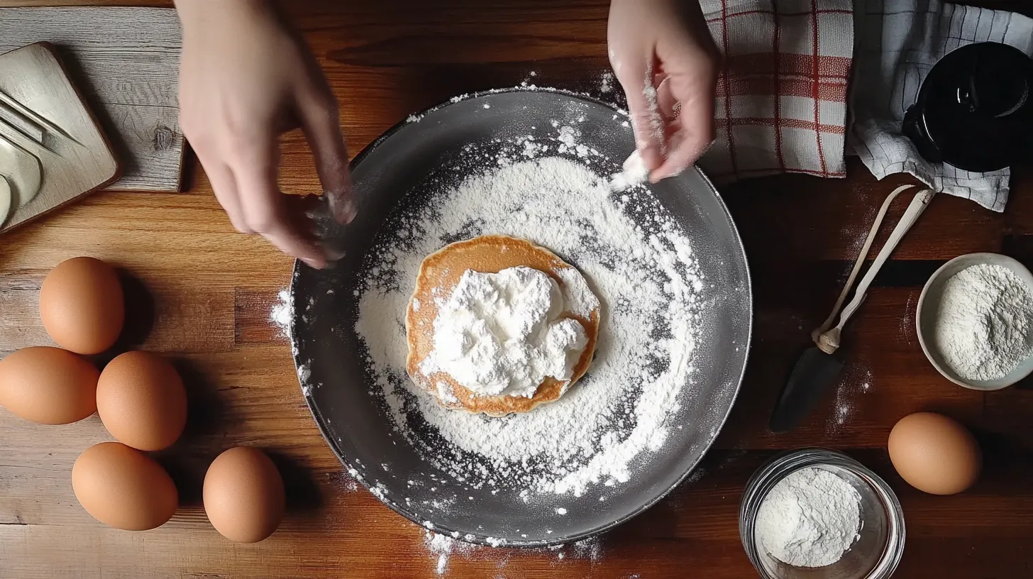 Can I skip baking soda in pancakes? Stack of fluffy, homemade pancakes.