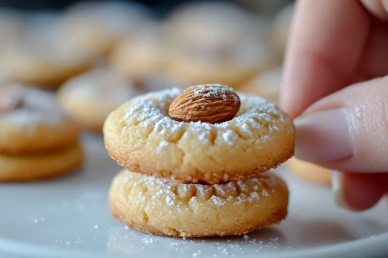 Almond Cookie Recipe with a whole almond on top