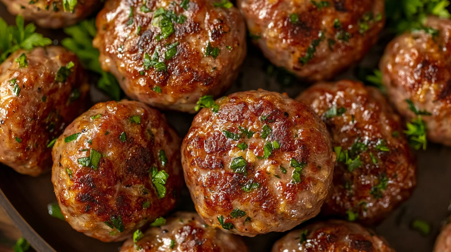 What gives breakfast sausage its distinct flavor? A sizzling pan of sausage patties.