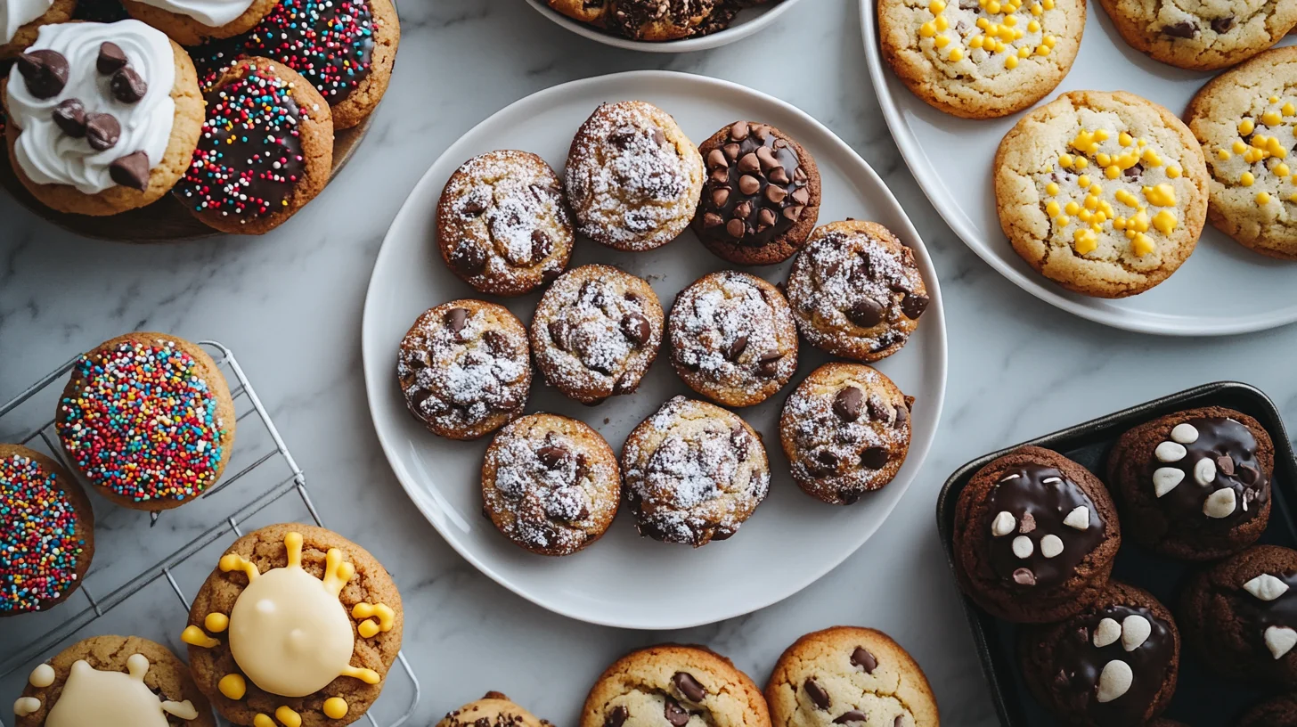 What is a fun fact about homemade cookies? Freshly baked chocolate chip cookies cooling on a wire rack.