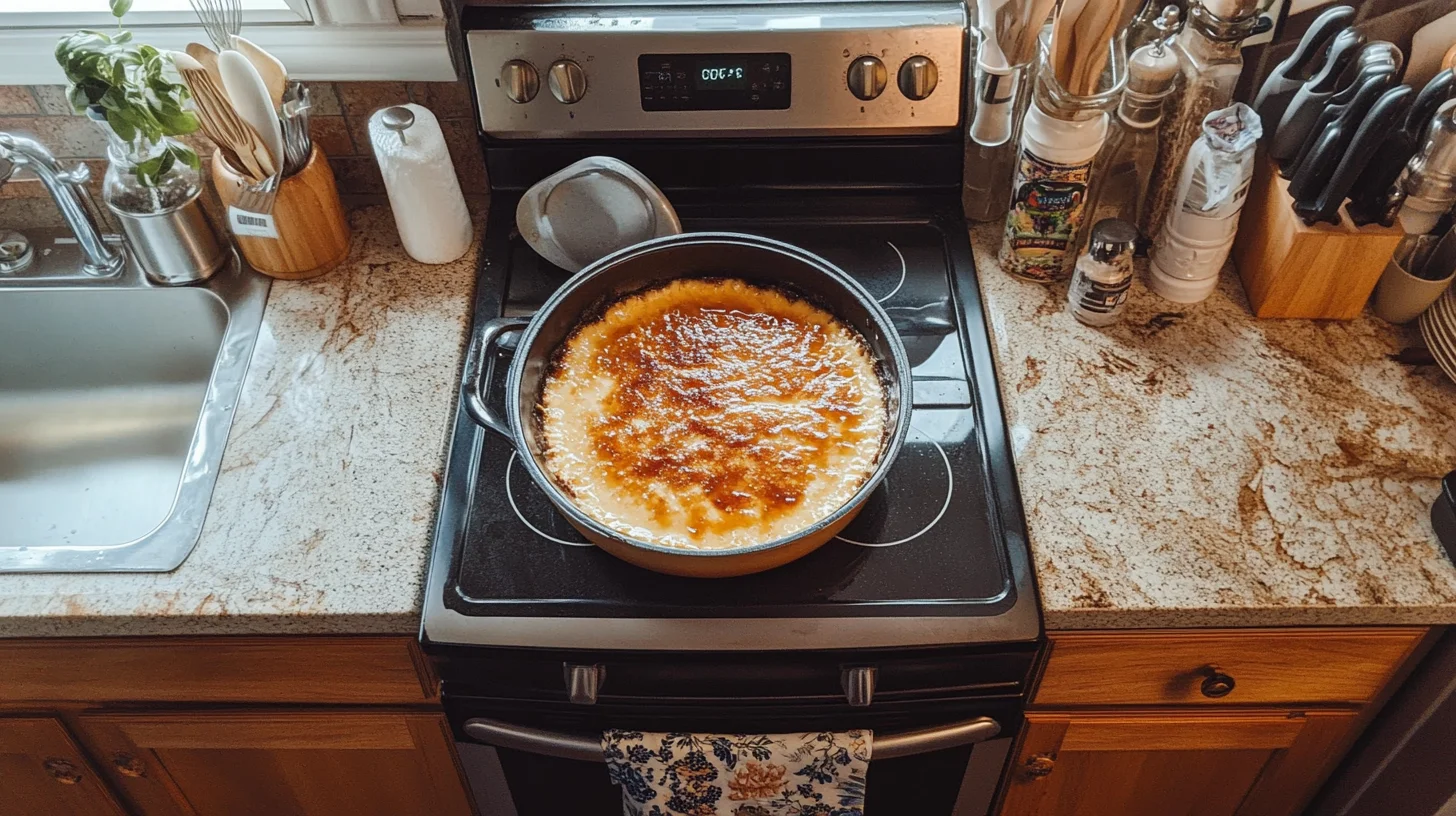 What is crème brûlée mostly made of? Creamy custard topped with caramelized sugar.
