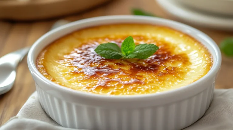 What type of cream is best for crème brûlée? A ramekin of creamy crème brûlée.
