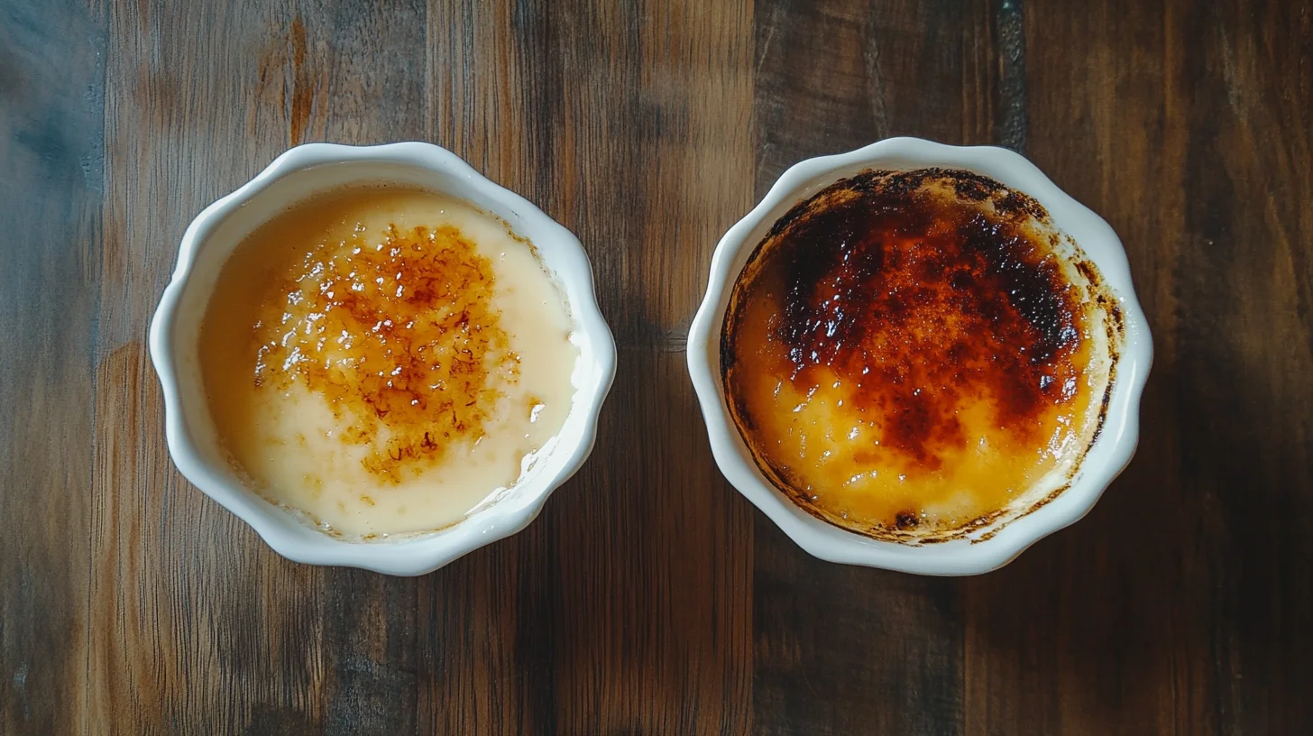 : What's the difference between crème brûlée and custard? Side-by-side comparison.