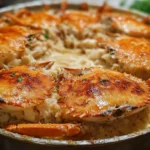 Savory crab brulee recipe served in a ramekin with a caramelized top.