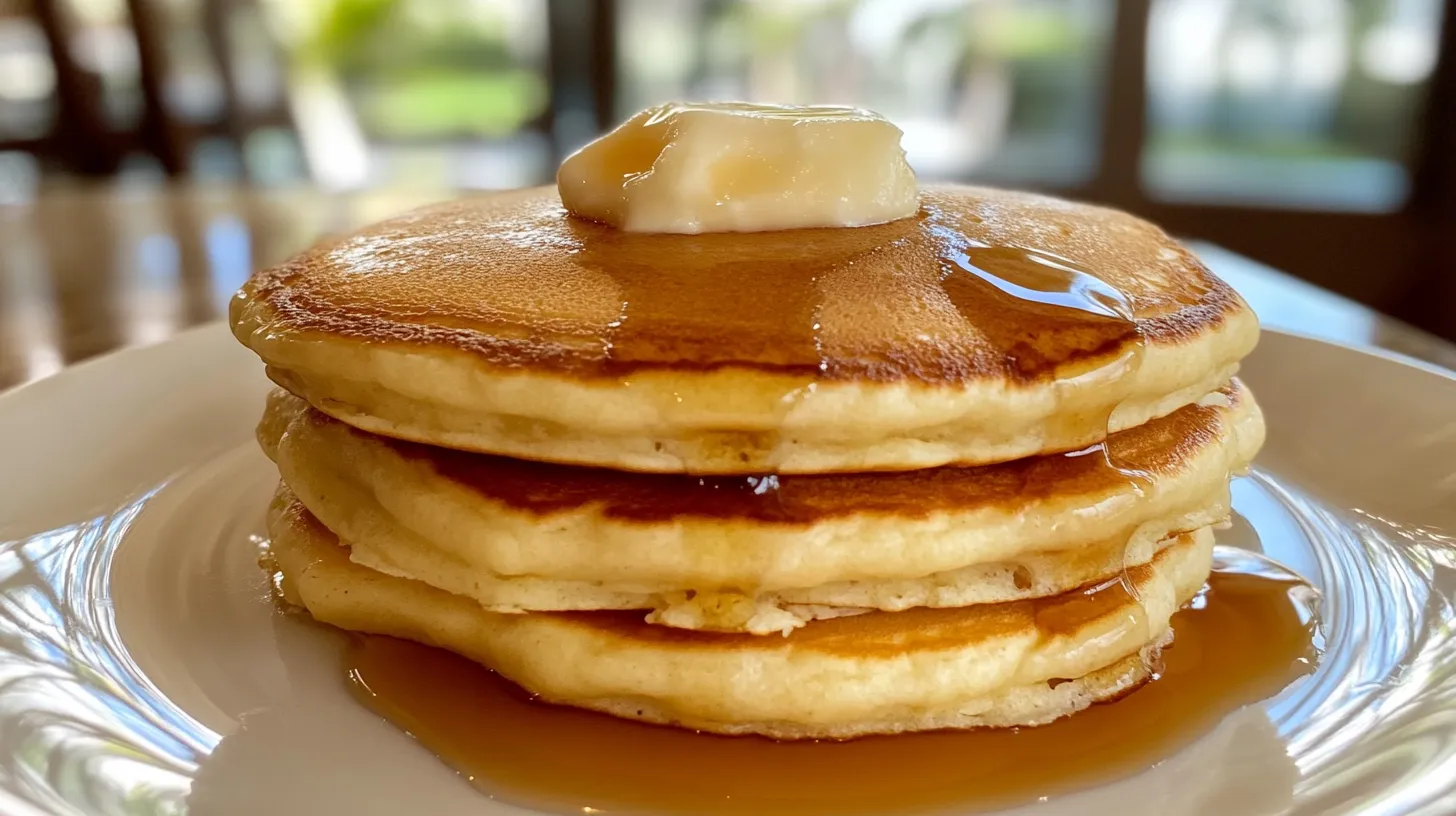 easy pancake recipe without baking powder stack of pancakes
