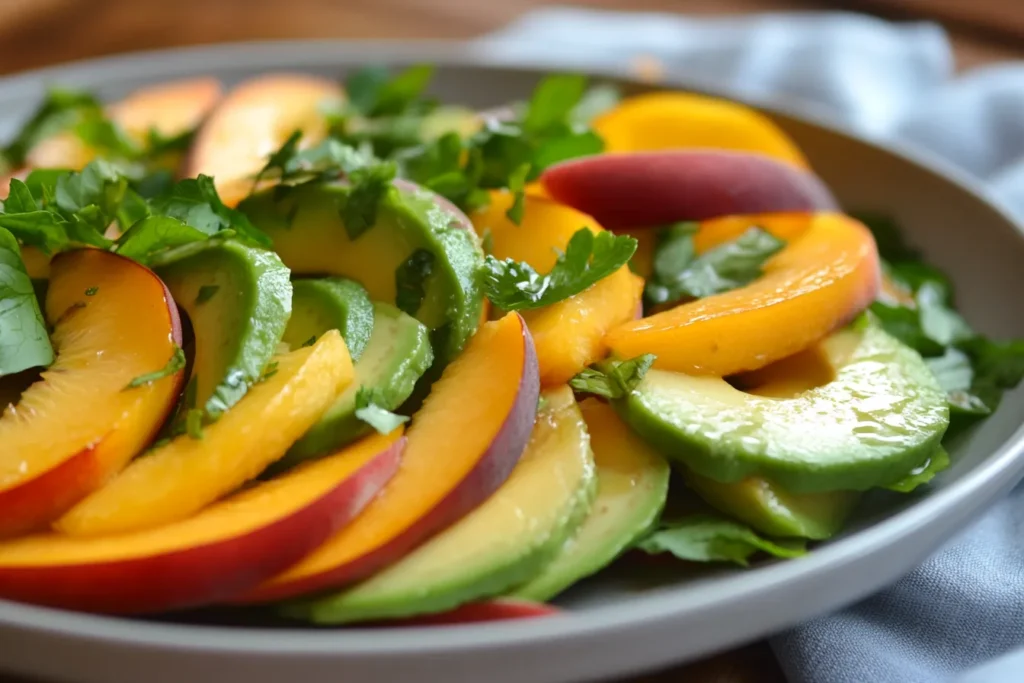 Peach and avocado summer salad