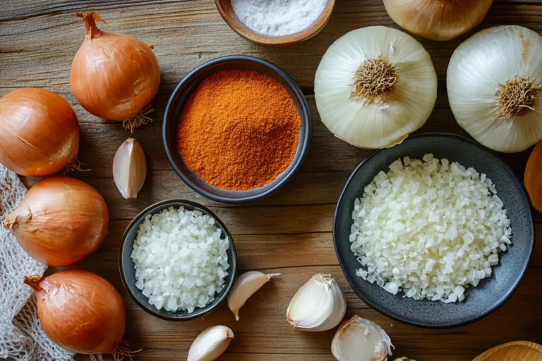 A close-up photo of Beefy Onion Soup Mix powder.