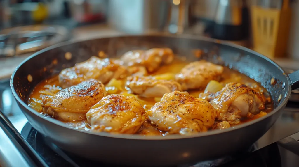 Cooked chicken prepared for soup, ready to add.