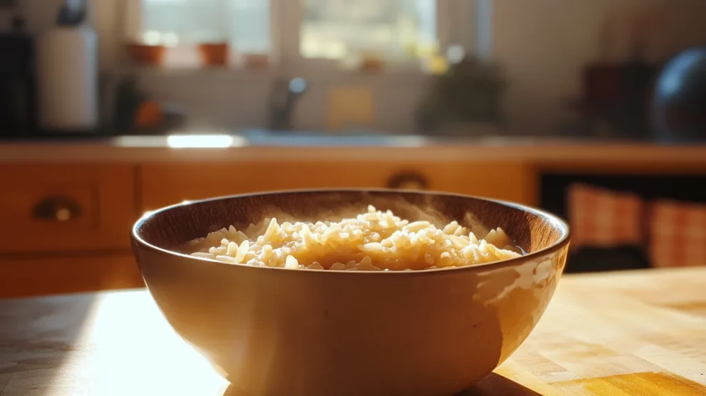 Delicious bowl of rice soup
